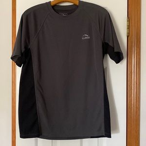 LL Bean dri fit charcoal/black short sleeved shirt